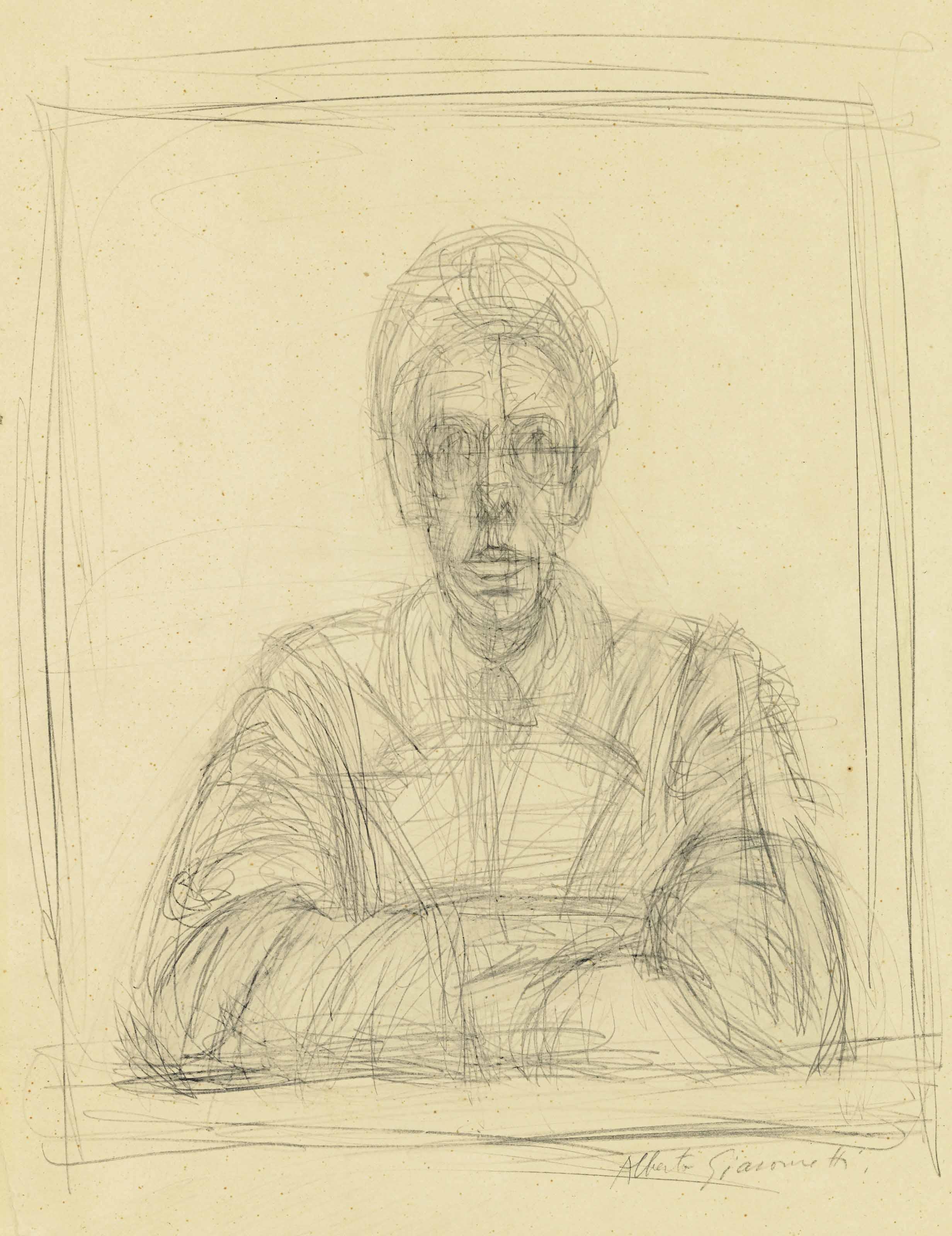 Alberto Giacometti - Autoportrait d\'après la photographie d\'Irving Penn (1950)