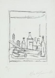 Alberto Giacometti - Bouteilles dans l\'atelier