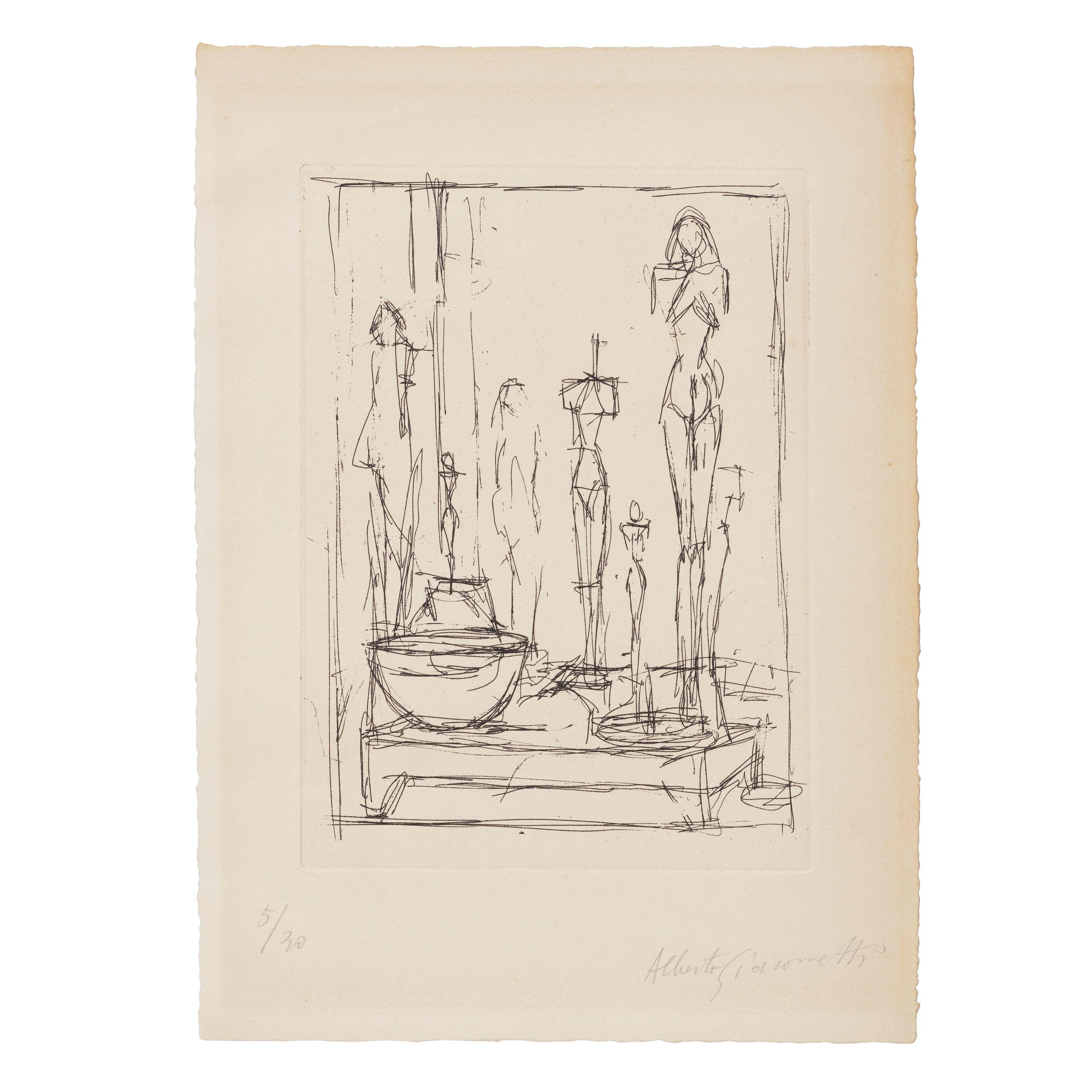 Alberto Giacometti - Characters in the Studio II, from Regards sur la peinture by Pierre Lob