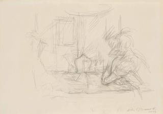 Alberto Giacometti - Femme accoudée et personnage lisant à Maloja