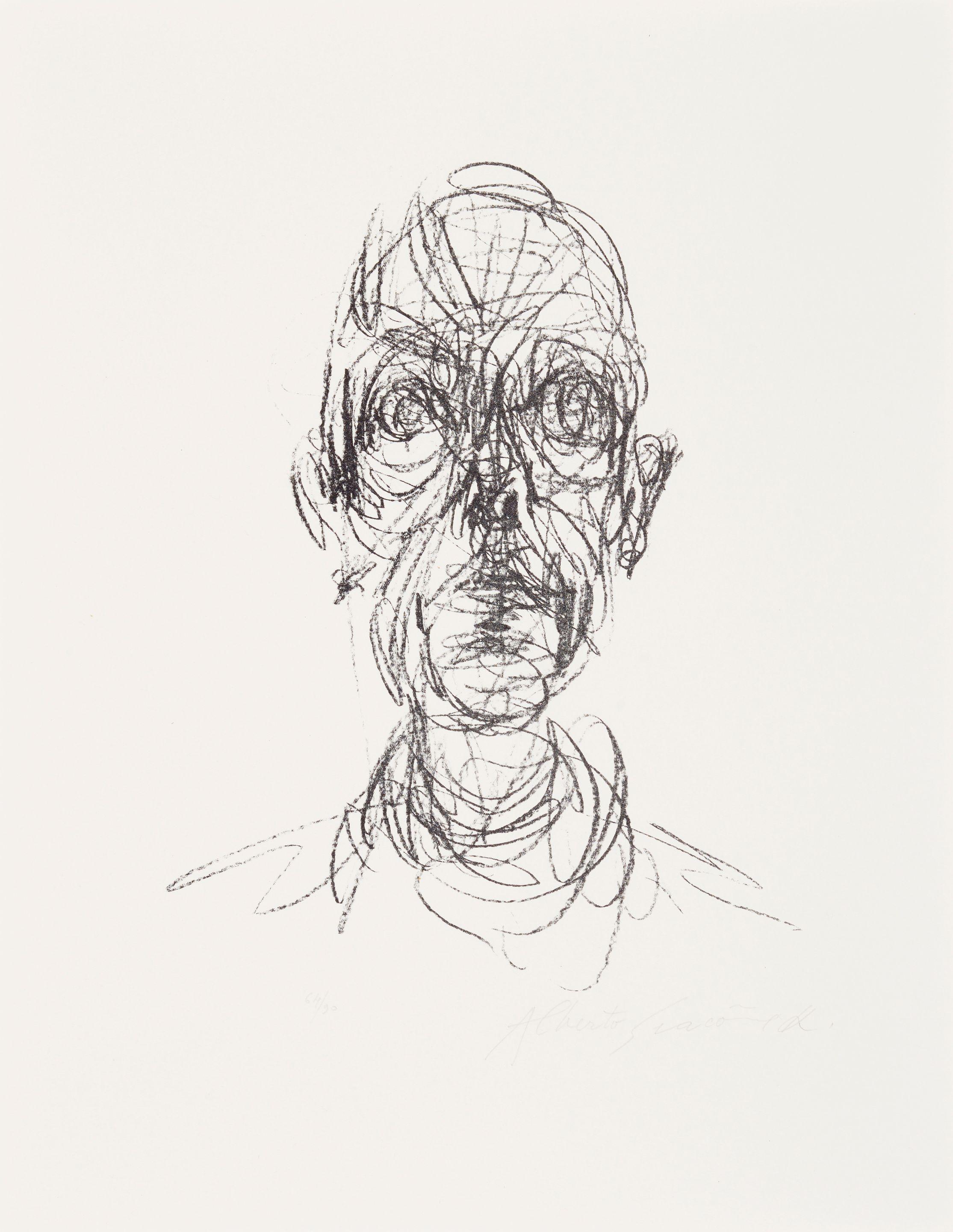 Alberto Giacometti - Head of a Man, from Derrière le miroir, no. 127