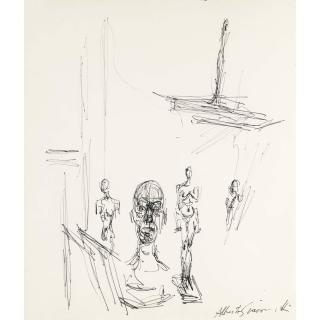 Alberto Giacometti - Kopf Mit Figuren - Recto Head With Figures - Front Stehende Figur - Verso Standing Figure - Back