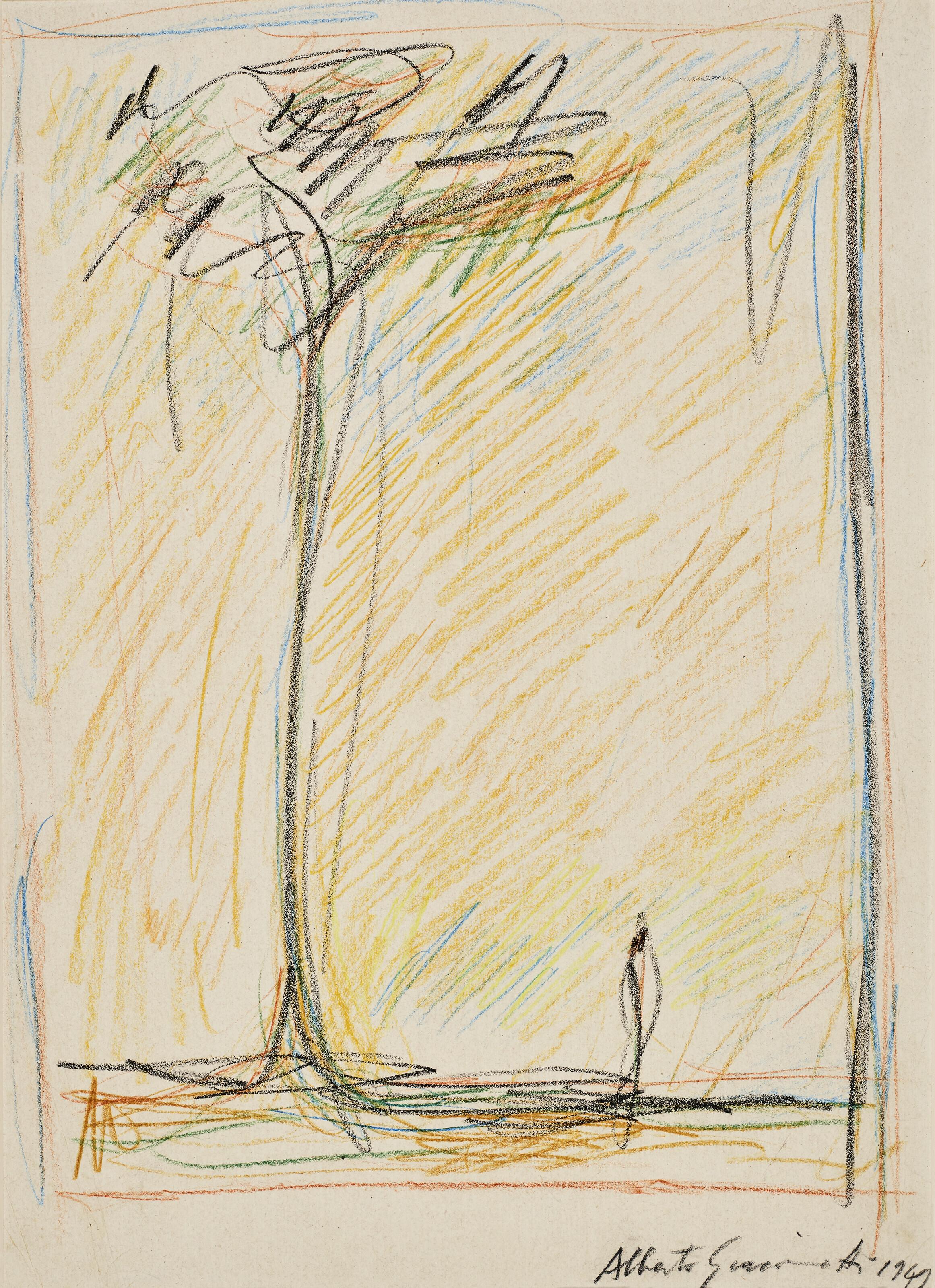 Alberto Giacometti - L\'arbre (recto and verso)
