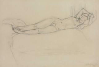 Alberto Giacometti - Nu allongé les bras derrière la nuque (Isabel)