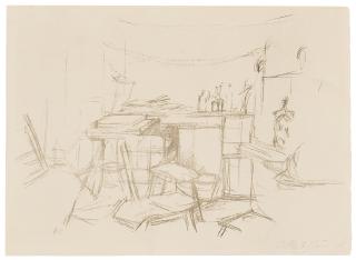 Alberto Giacometti - Sellette et tabourets dans l\'atelier I