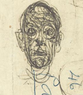 Alberto Giacometti - Tête et inscriptions