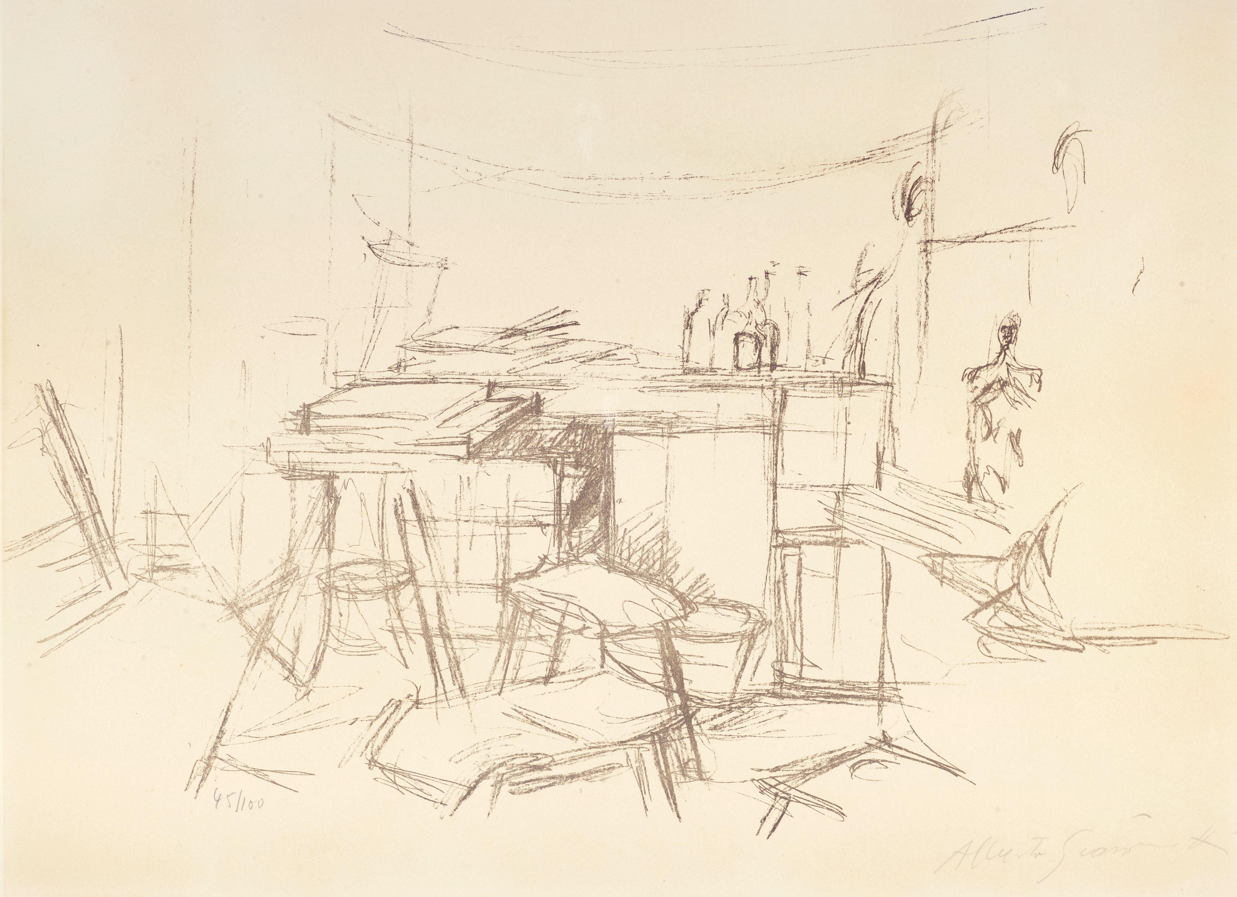 Alberto Giacometti - The Studio with Bottles, from L\'Atelier d\'Alberto Giacometti