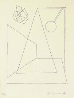 Alberto Giacometti - Untitled, from 23 Gravures (Lust 80) etching, 1935, on japon nacré, signed in pencil (retraced), numbered 30/50, published by H. Orobitz, Paris, with margins, some minor handling creases, otherwise in very good condition