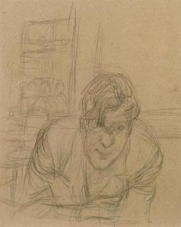 Alberto Giacometti - Untitled (Man Leaning Forward)