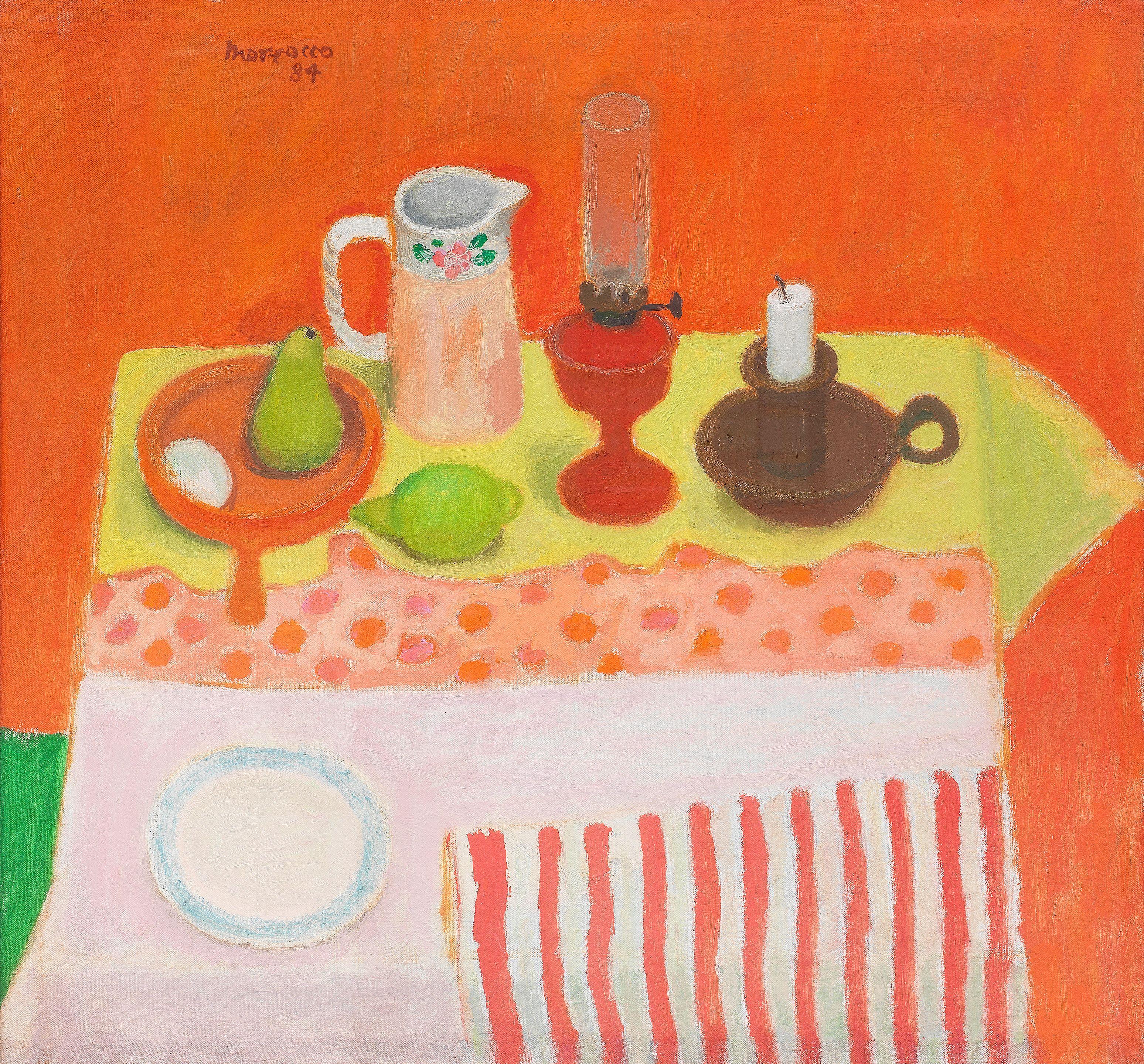 Alberto Morrocco OBE RSA RSW RP RGI LLD D Univ - Still Life - Orange and Pink