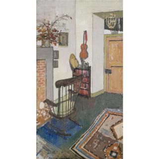 Alberto Morrocco, R.S.A., R.S.W. - Interior With A Rocking Chair