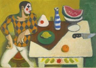 Alberto Morrocco, R.S.A., R.S.W. - Still Life With Clown