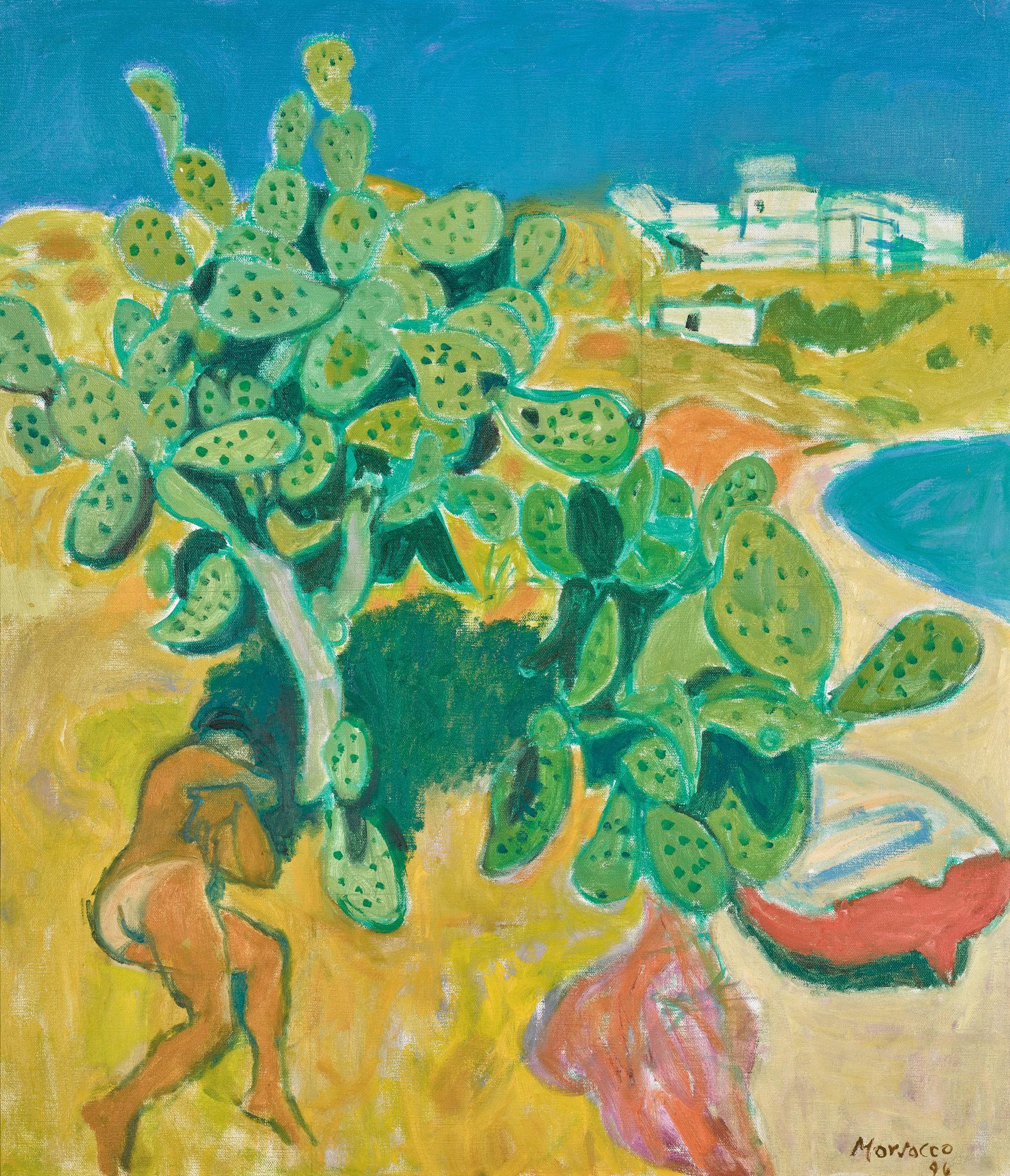 Alberto Morrocco, R.S.A., R.S.W. - Sunbather And Cactus