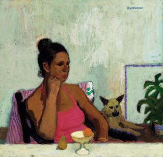 Alberto Morrocco, R.S.A., R.S.W. - Woman on a Patio