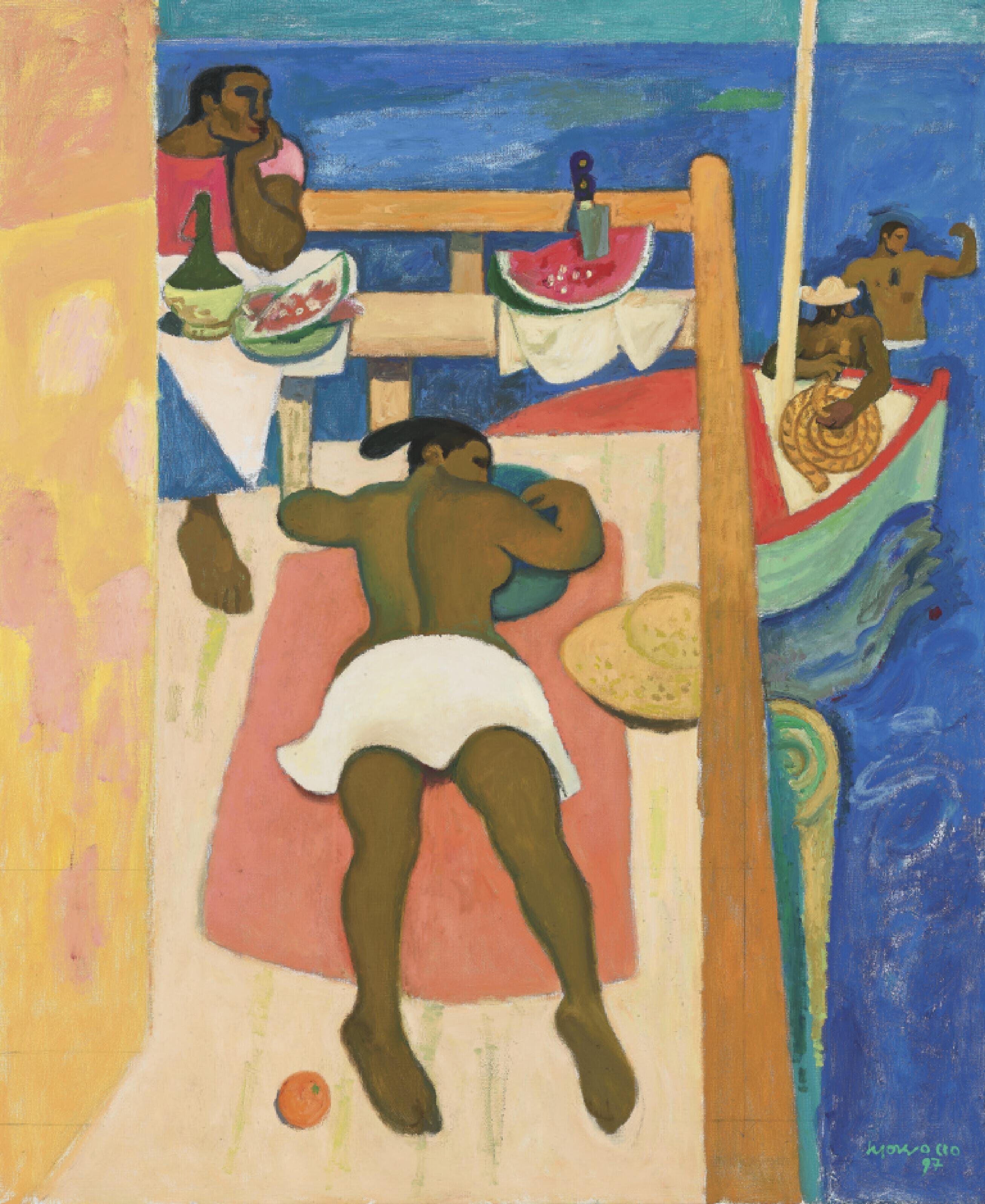 Alberto Morrocco, R.S.A. - Sunbathers At Fondachello II