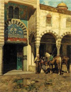 Alberto Pasini - A Rest Outside of the Mosque