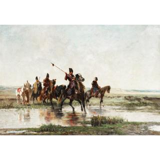 Alberto Pasini - Cavaliersalberto Pasini ; Horsemen ; Signed Lower Right ; Oil On Canvas