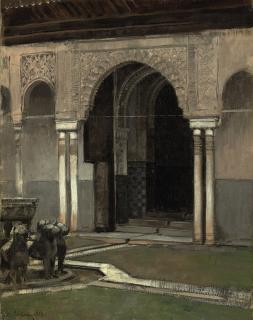 Alberto Pasini - Courtyard of the Lions in the Alhambra, Granada