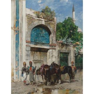 Alberto Pasini - Italian At Rest At The Fountain