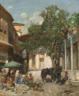 Alberto Pasini - Italian by The Fountain, Constantinople