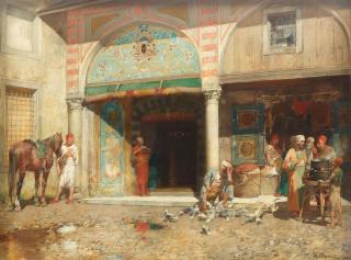 Alberto Pasini - Outside the mosque