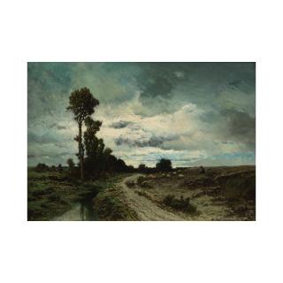 Alberto Pasini - Paysage rural, au clair de lune