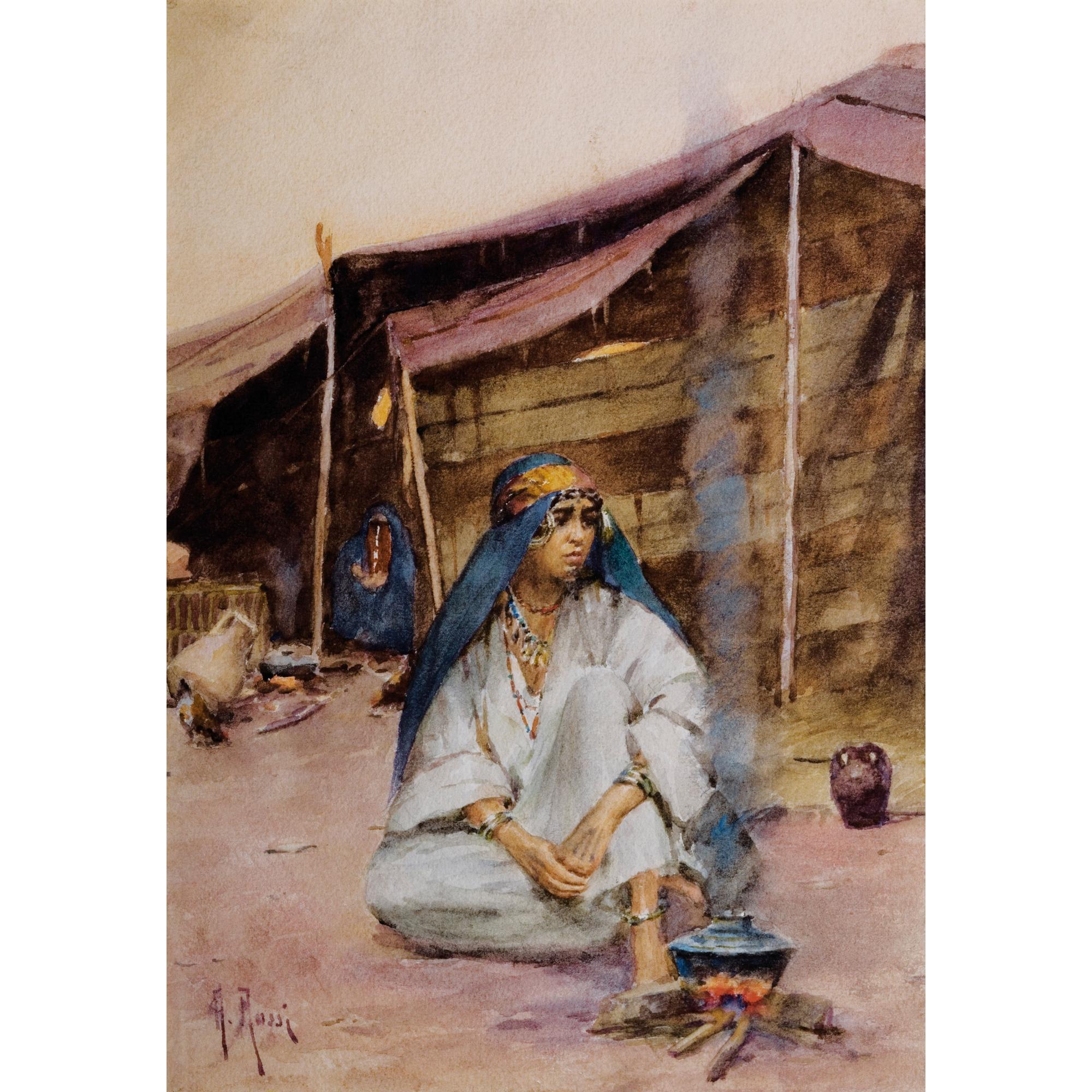 Alberto Rossi - Jeune Fille Devant La Tente