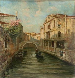 Alberto Rossi - L\'arrivo della gondola