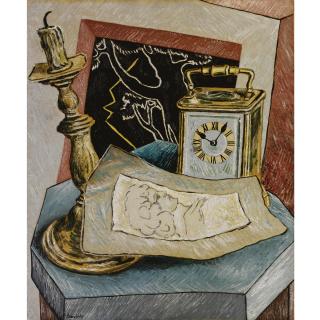 Alberto Savinio - Senza Titolo - Natura Morta Con Orologio