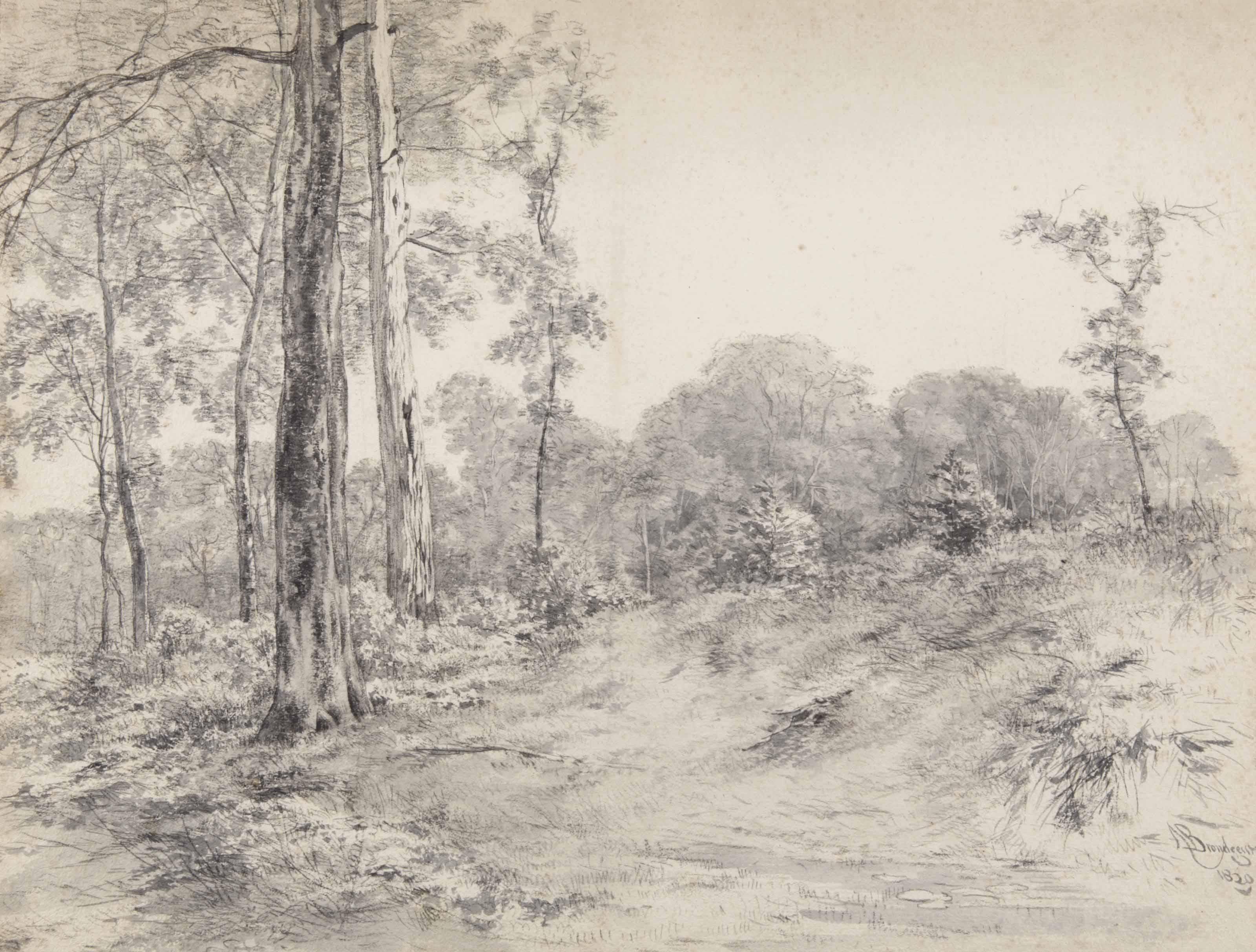 Albertus Brondgeest - A wooded clearing at Randenbroek near Amersfoort