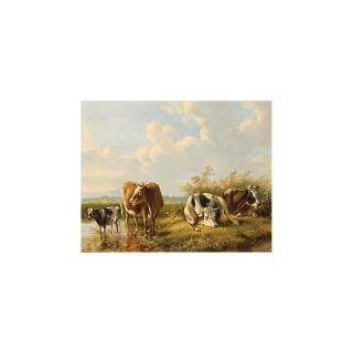 Albertus Verhoesen - Cows In A Landscape