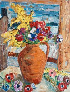Albin Amelin - Motif from the studio (flower jar)
