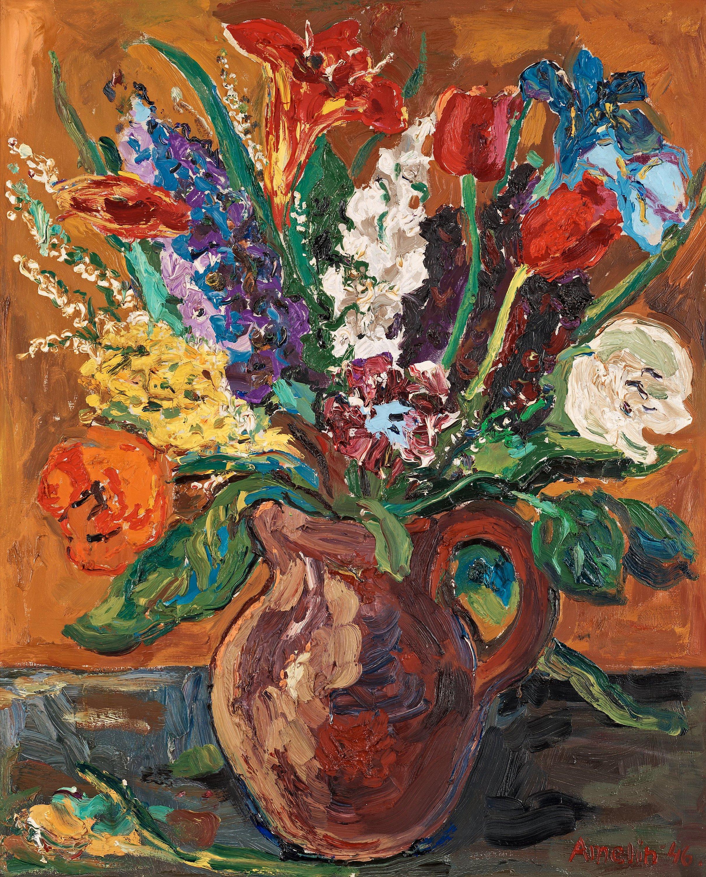 Albin Amelin - Still life with flowers
