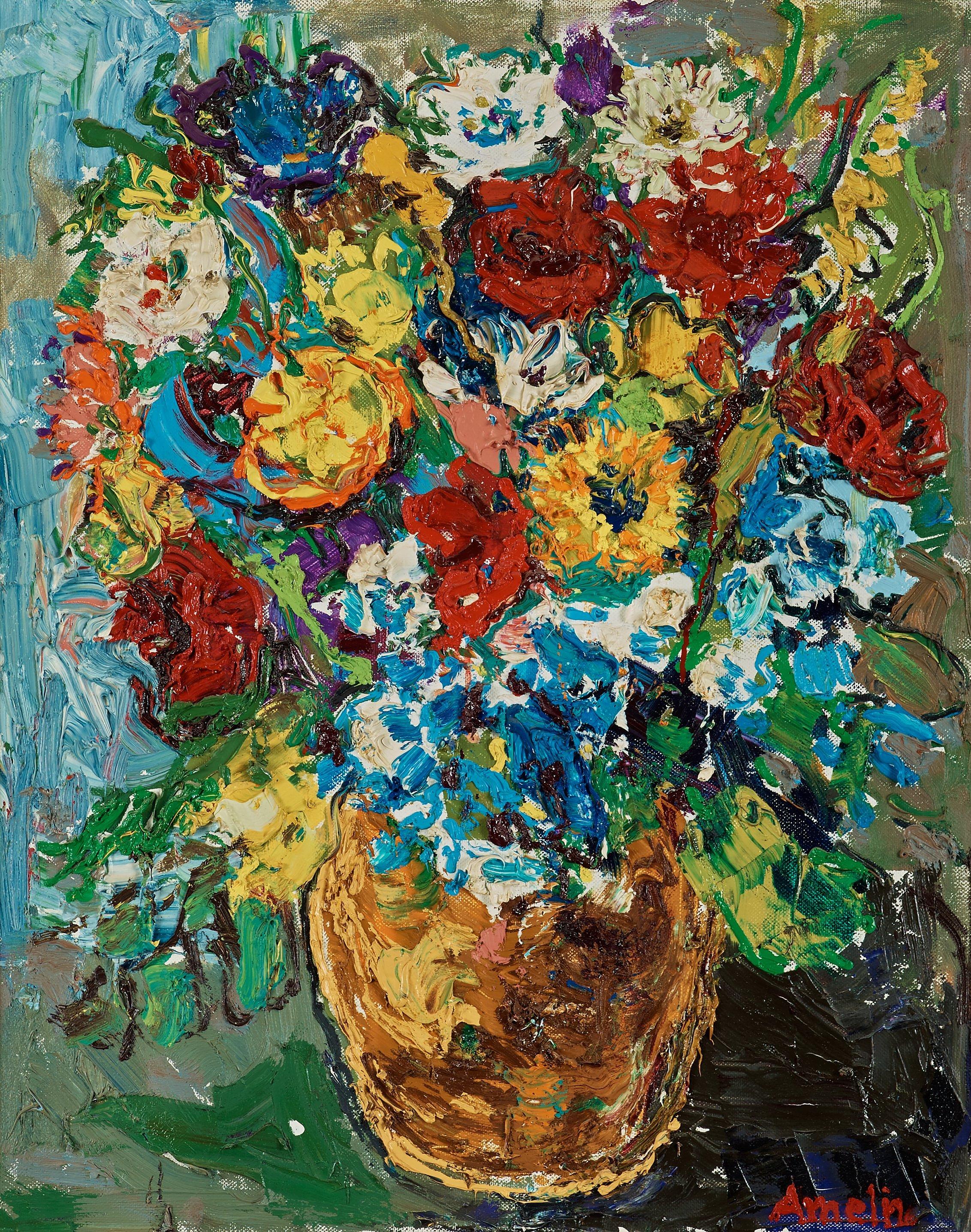 Albin Amelin - Still life with flowers