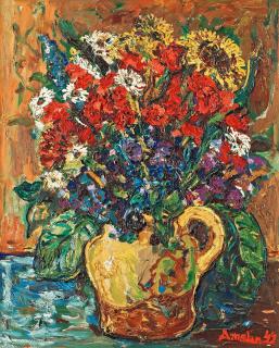 Albin Amelin - Still life with flowers
