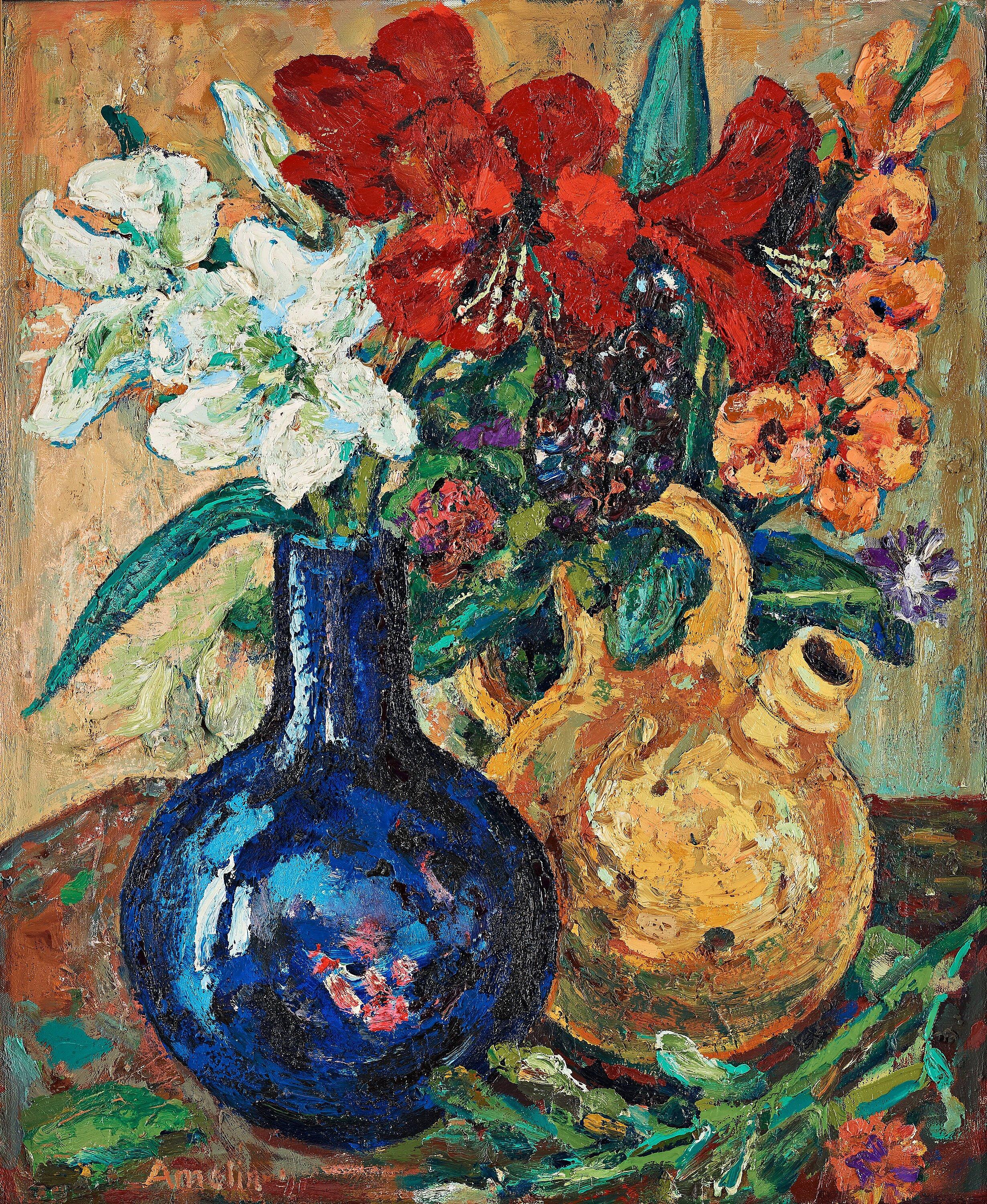 Albin Amelin - Still life with flowers