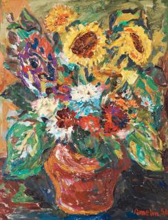 Albin Amelin - Still life with sunflowers