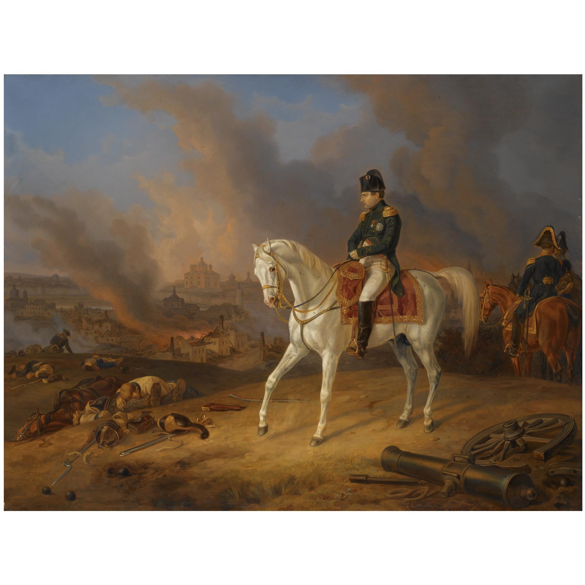 Albrecht Adam - Napoleon Before The Burning City Of Smolensk