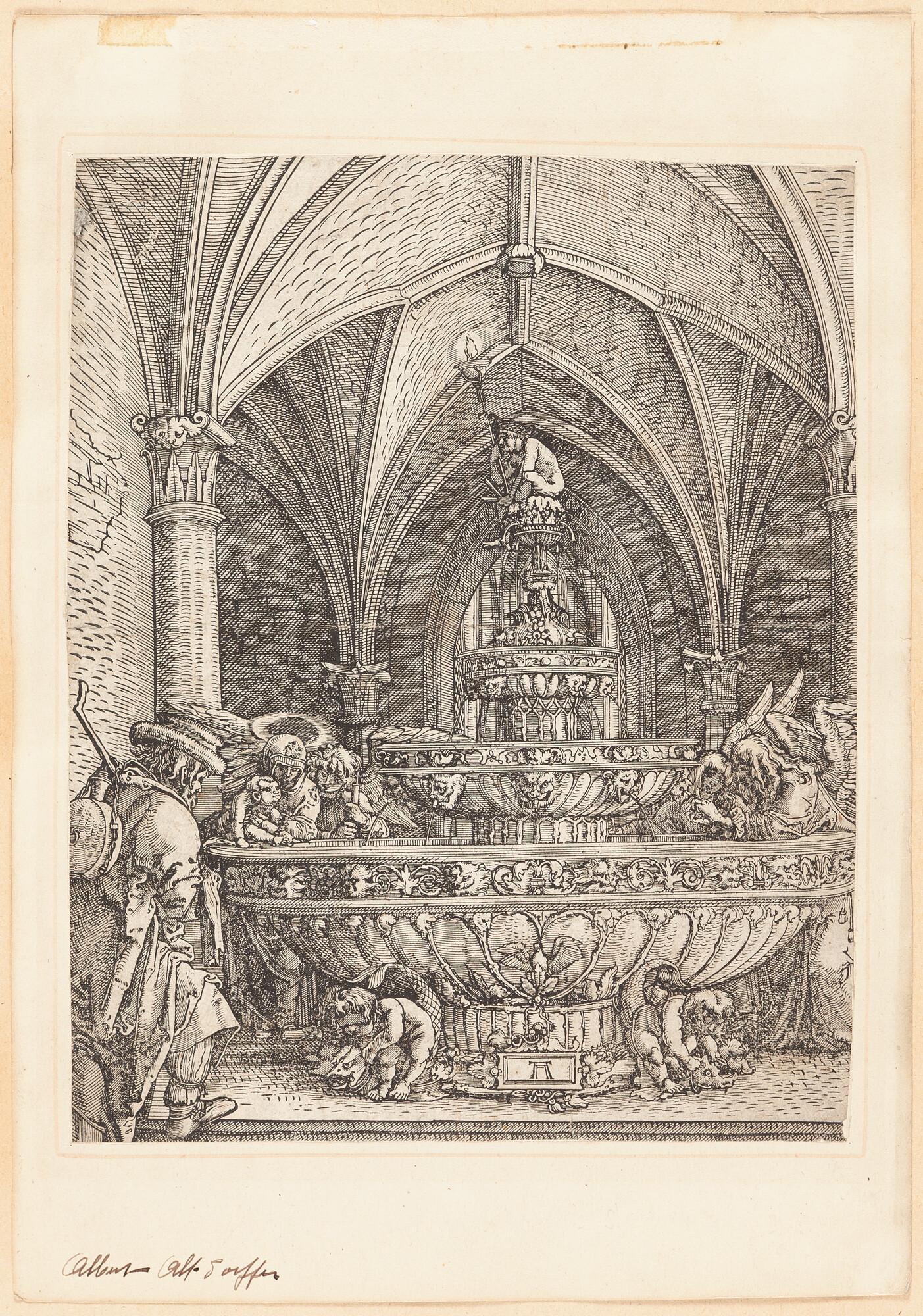 Albrecht Altdorfer - Die heilige Familie am Brunnen