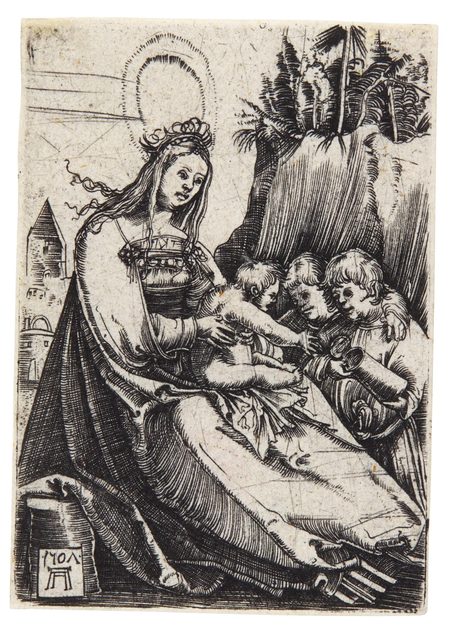 Albrecht Altdorfer - Virgin and Child with Two Boys (B. 15; Winzinger 102; New Holl. e16)