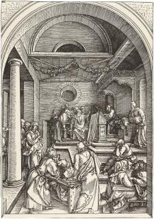 Albrecht Dürer - Der zwölfjährige Jesus im Tempel.