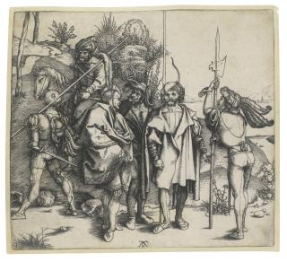 Albrecht Dürer - Five Soldiers And A Turk On Horseback (B. 88; M., Holl. 81)