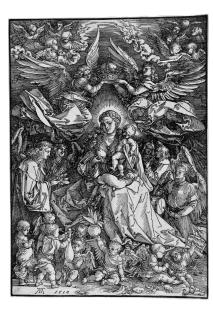 Albrecht Dürer - Maria, als Königin der Engel (Maria von zwei Engeln gekrönt).