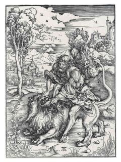 Albrecht Dürer - Samson rending the Lion (B. 2; M., Holl. 107; S.M.S. 127)