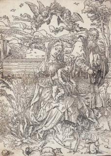 Albrecht Dürer - The Holy family with the Three Hares (B. 102; M., Holl. 212)
