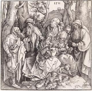 Albrecht Dürer - The Holy Kinship with the Lute-Playing Angels (B. 97; M., Holl. 216)
