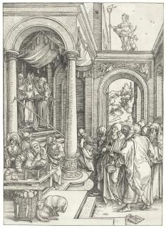 Albrecht Dürer - The Presentation of the Virgin in the Temple, from \'The Life of the Virgin\' (Bartsch 81; Meder, Hollstein 193)
