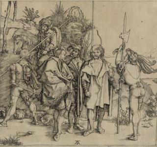 Albrecht Durer - Five Soldiers and a Turk on Horseback (Bartsch 88; Meder, Hollstein 81)