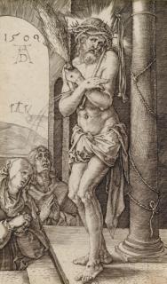 Albrecht Durer - Man of Sorrows by the Column, from Engraved Passion (B.; M.; H. 3)