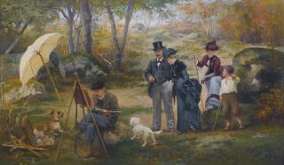 Alcide Robaudi - French le Peintre De Plein Air Dans La Foret De Fontainebleau